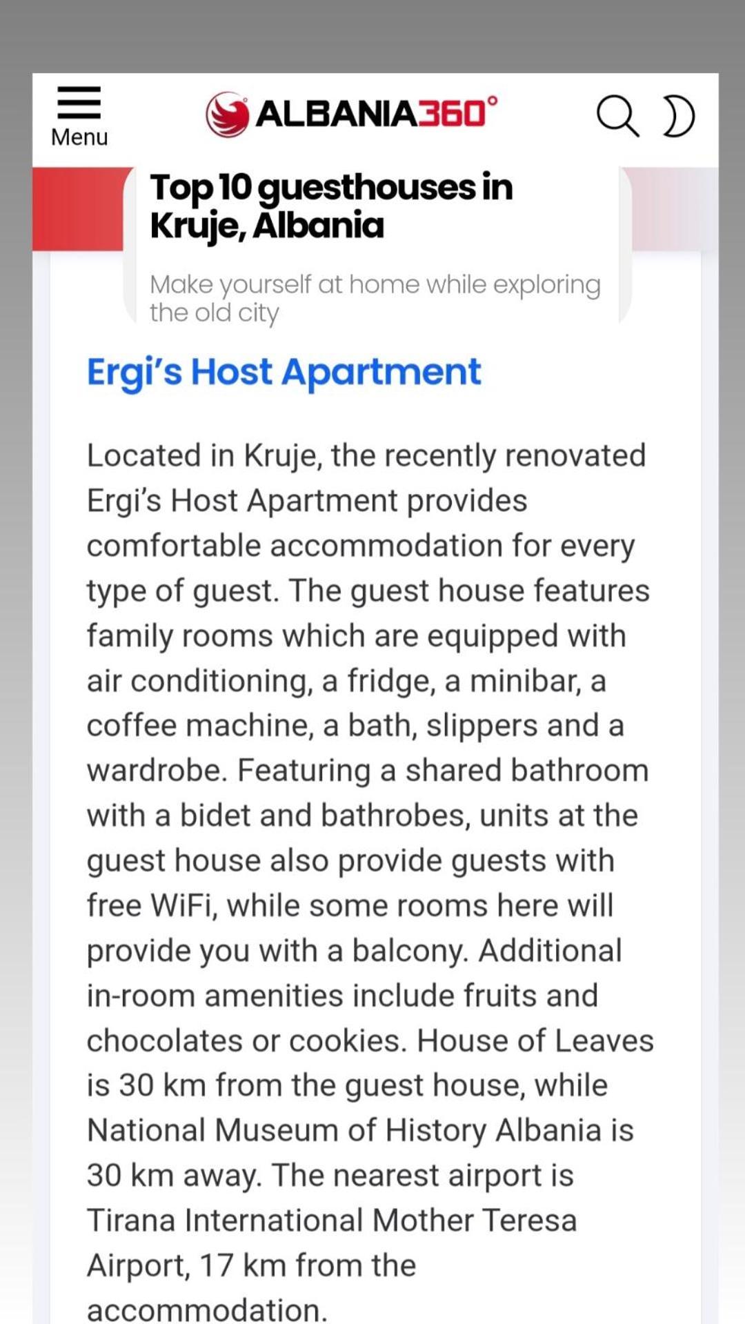 Ergi'S Bed & Breakfast Krujë 외부 사진